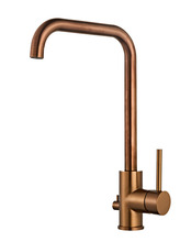 Köksblandare Kantig m/dm-avstängning Koppar